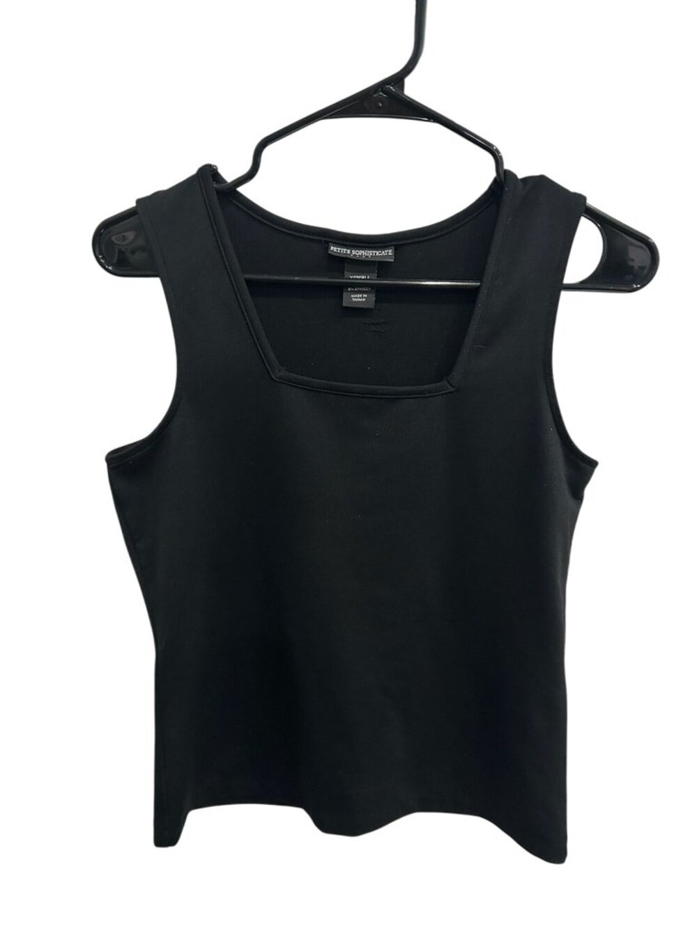 Petite Sophisticate XS Black Sleeveless Tank Top Minimalist Timeless Style